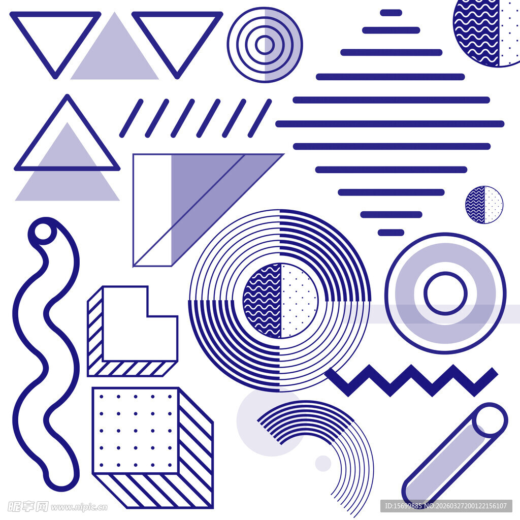 几何抽象图案设计元素