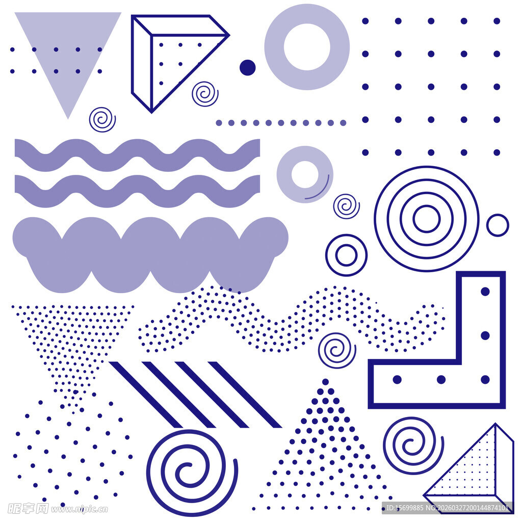 几何抽象图案设计元素