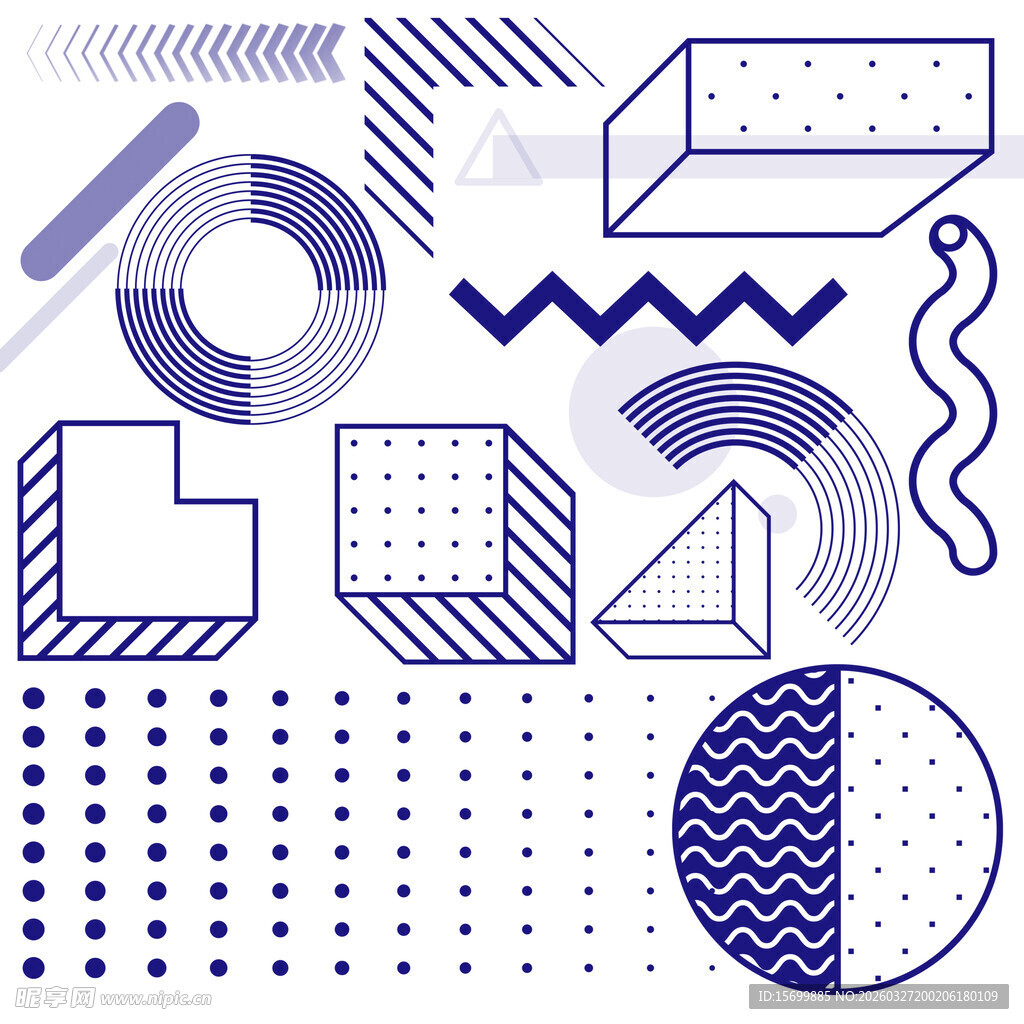 几何抽象图案设计元素