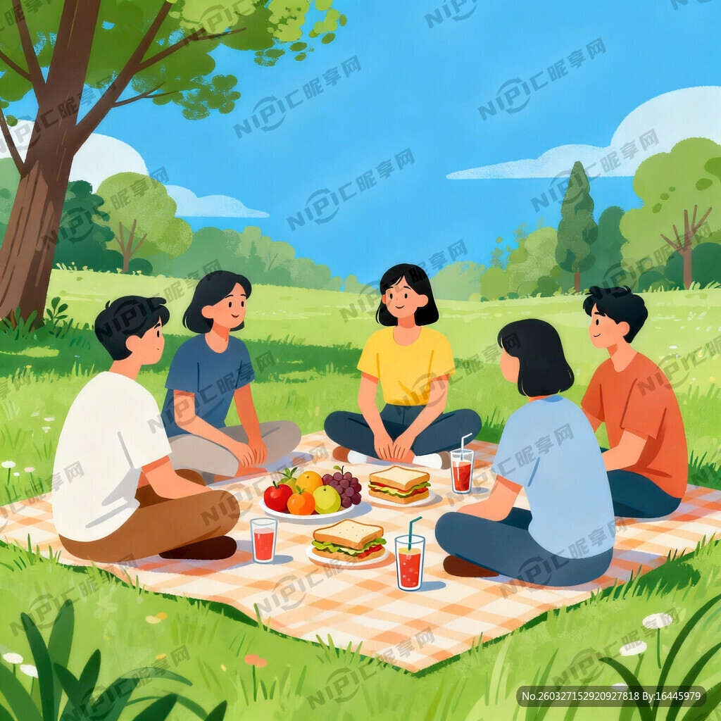去踏青 户外野餐的元素