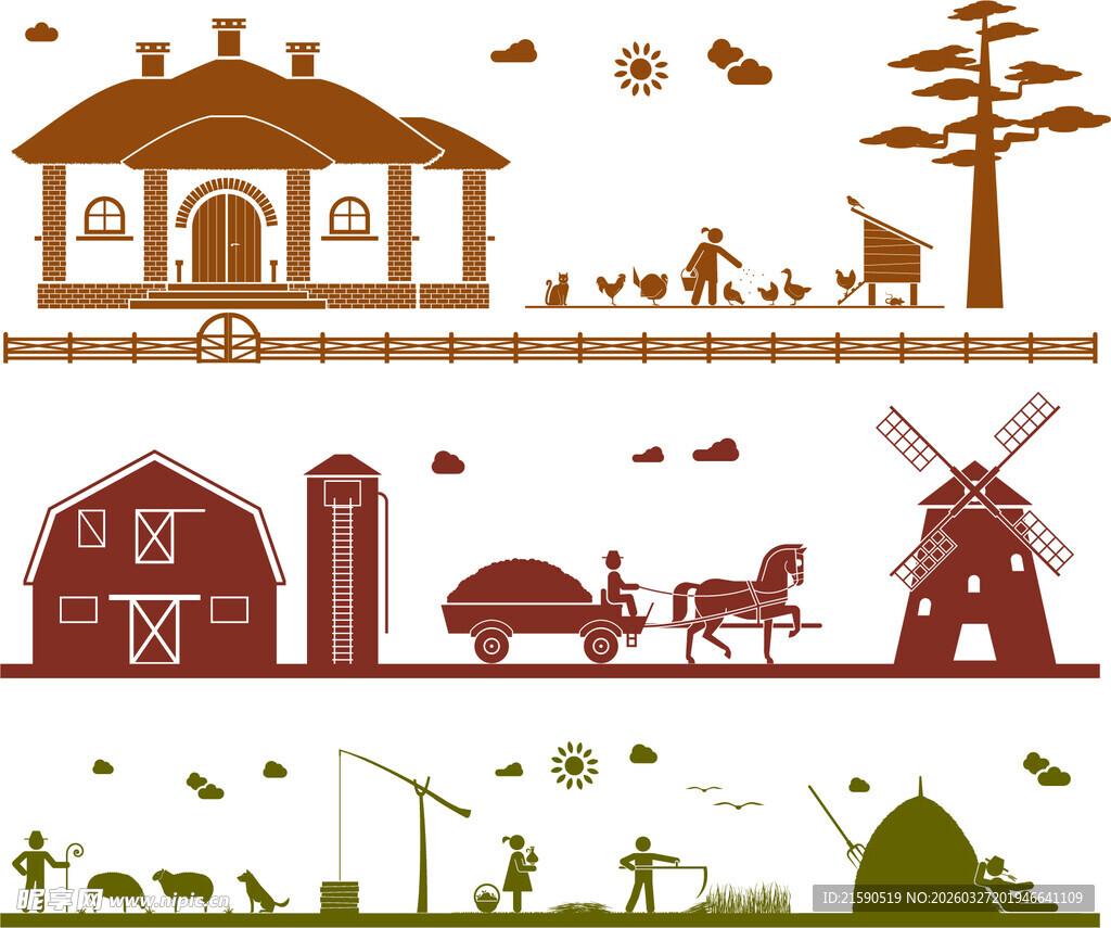 乡村田园风光剪影