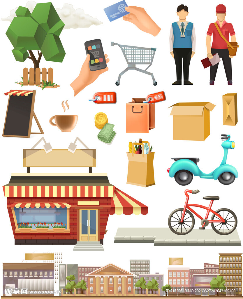 多样购物场景与配送元素