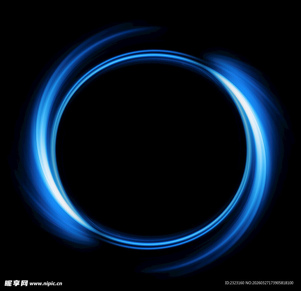 蓝色发光环形光圈光效特效