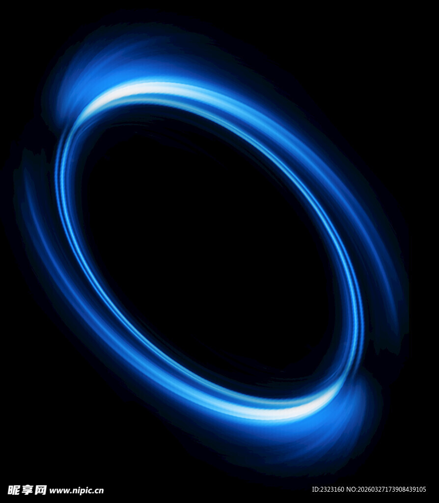 蓝色发光动感圆环光圈效果