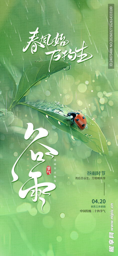 清新谷雨时节自然景象