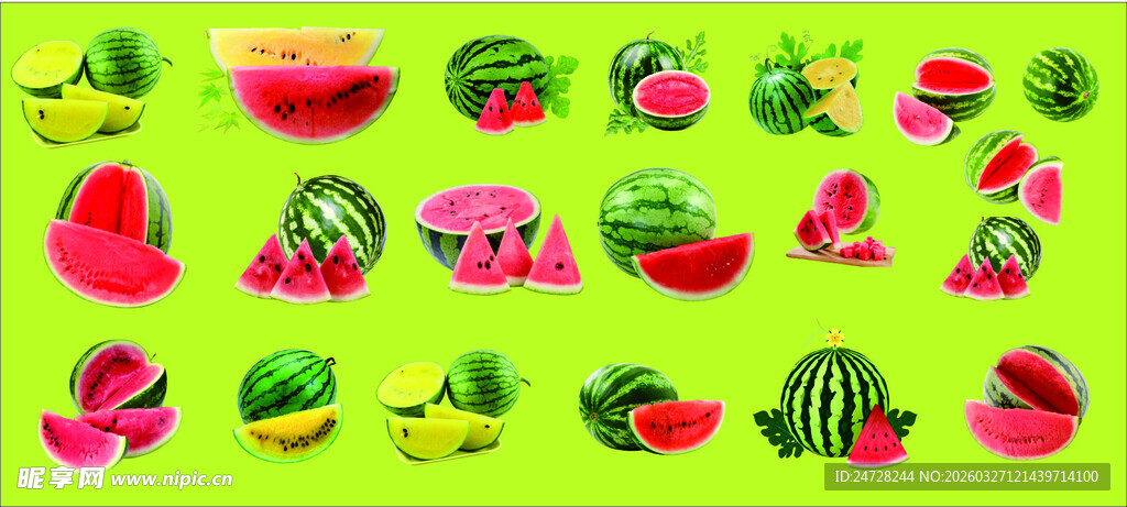 西瓜元素图案背景
