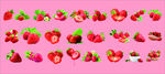 粉色背景上的多彩草莓图案