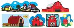 卡通风格农场建筑插画