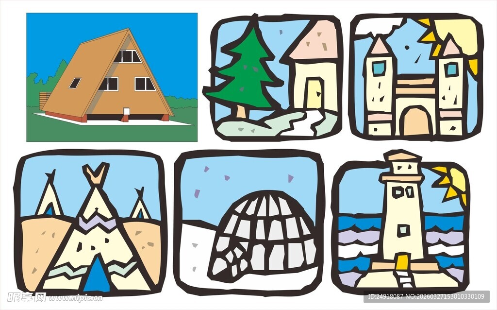 多样建筑风格示意图