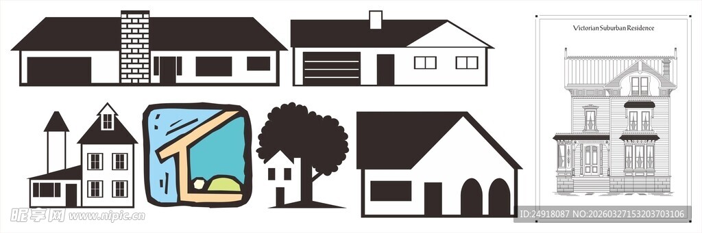 多样房屋设计图标合集