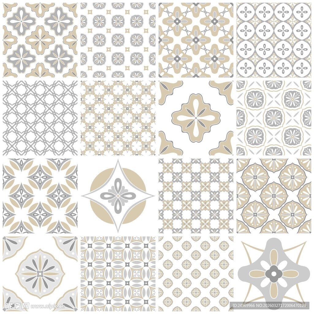 复古几何花纹图案集合