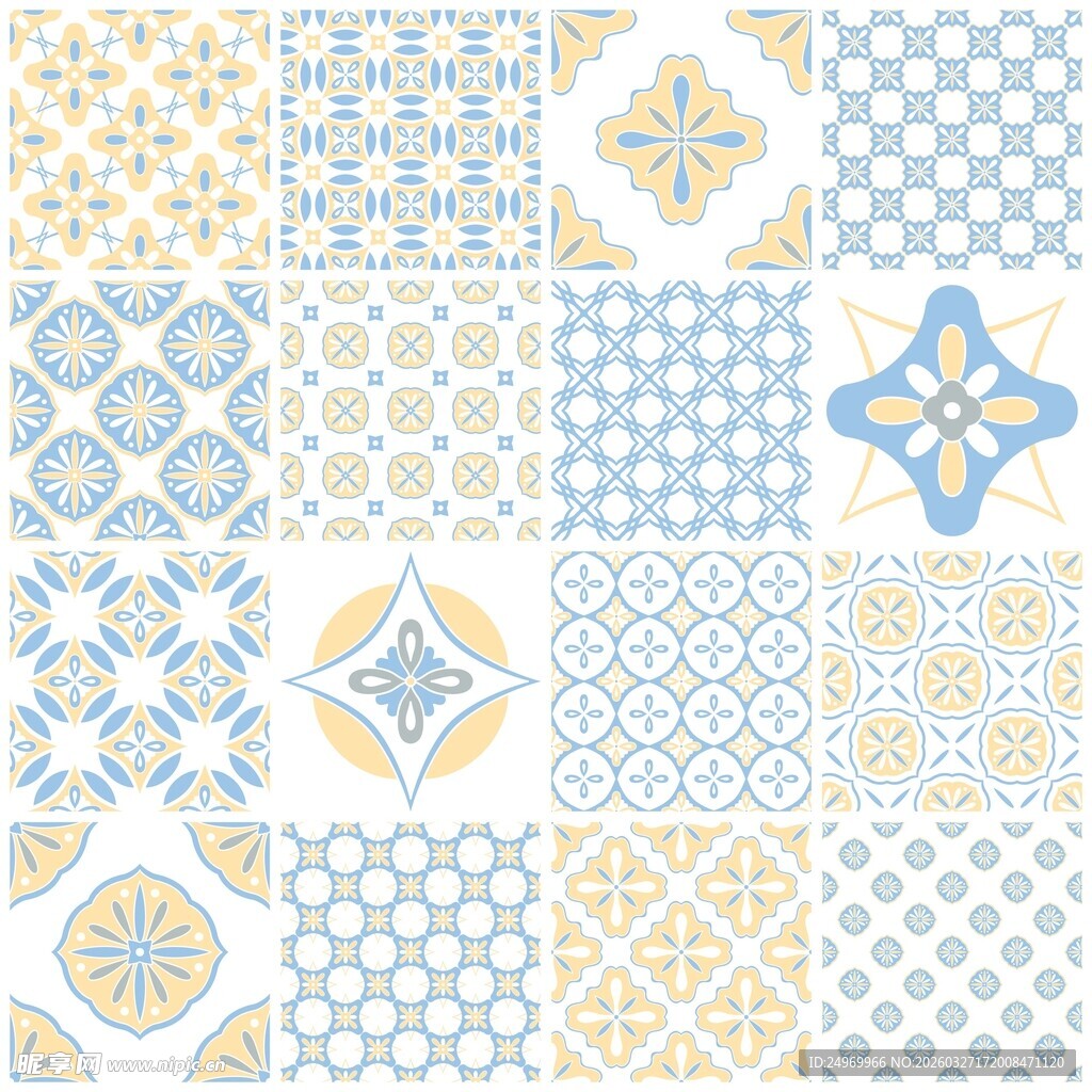 几何花纹瓷砖图案设计