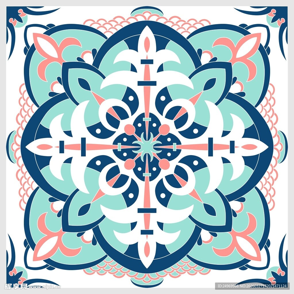 多彩几何花纹装饰图案