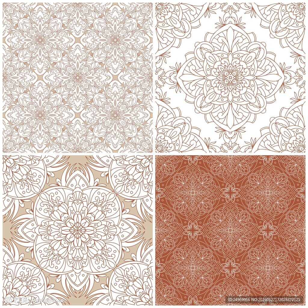 复古花纹瓷砖图案设计