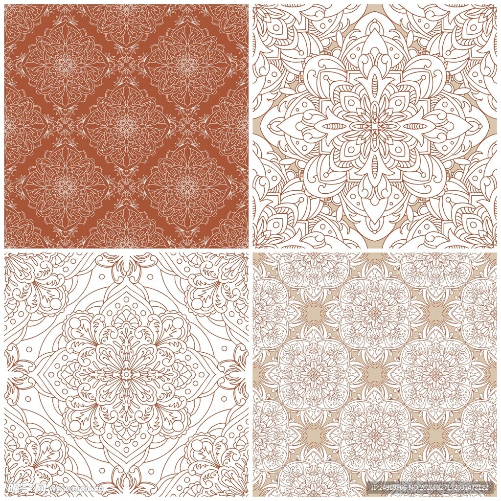 复古几何花纹图案集合