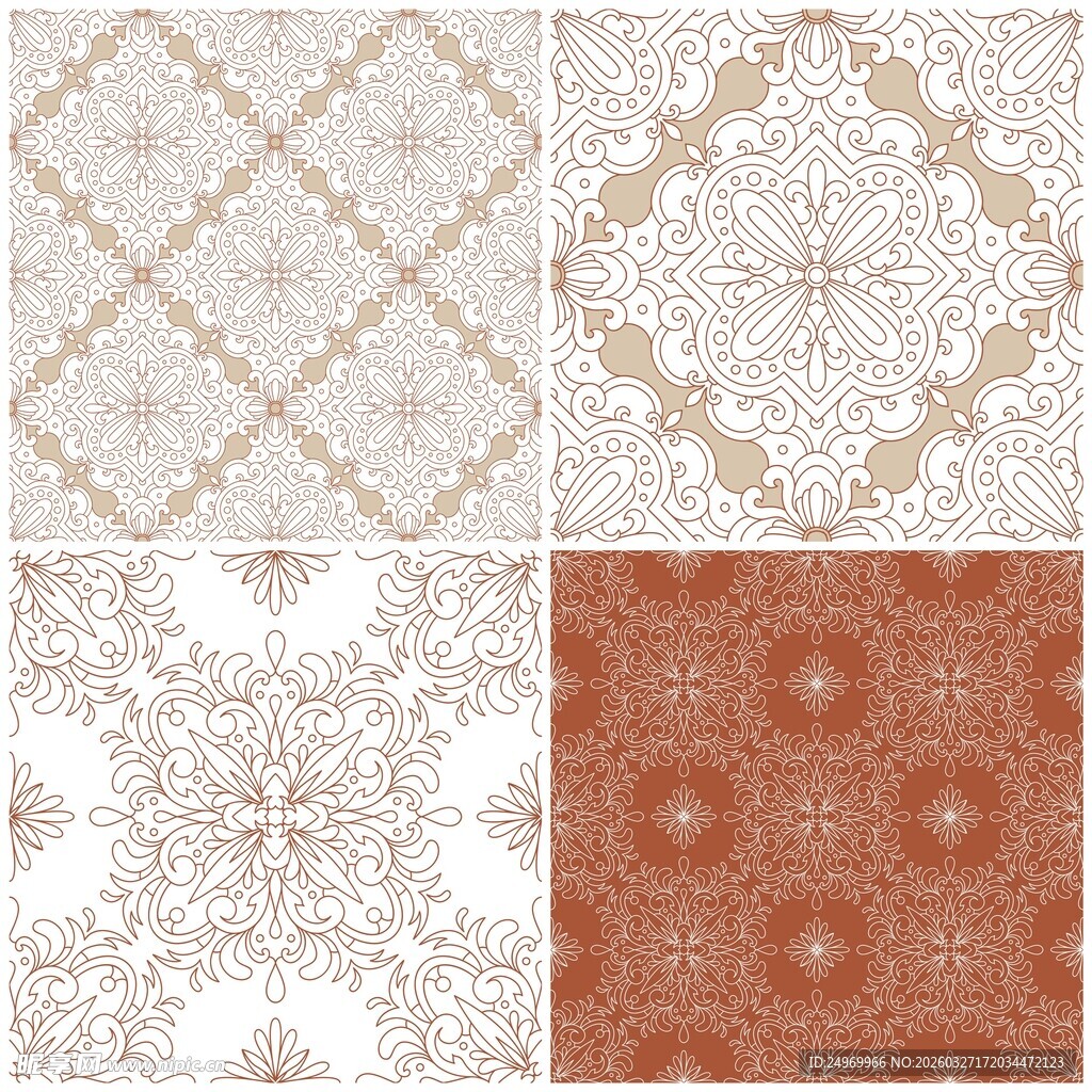 复古几何花纹图案集合