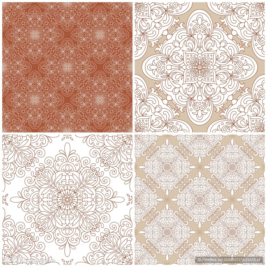 复古几何花纹瓷砖图案