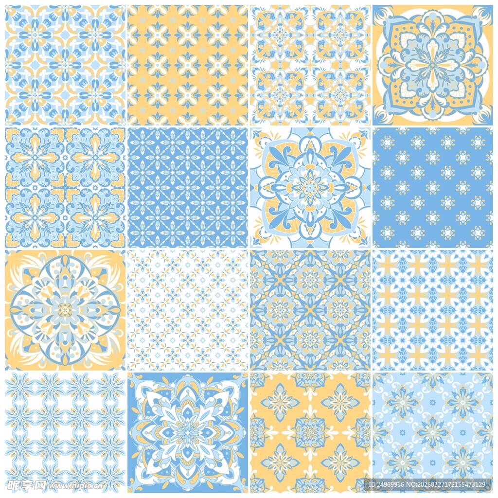 多彩几何拼接图案设计