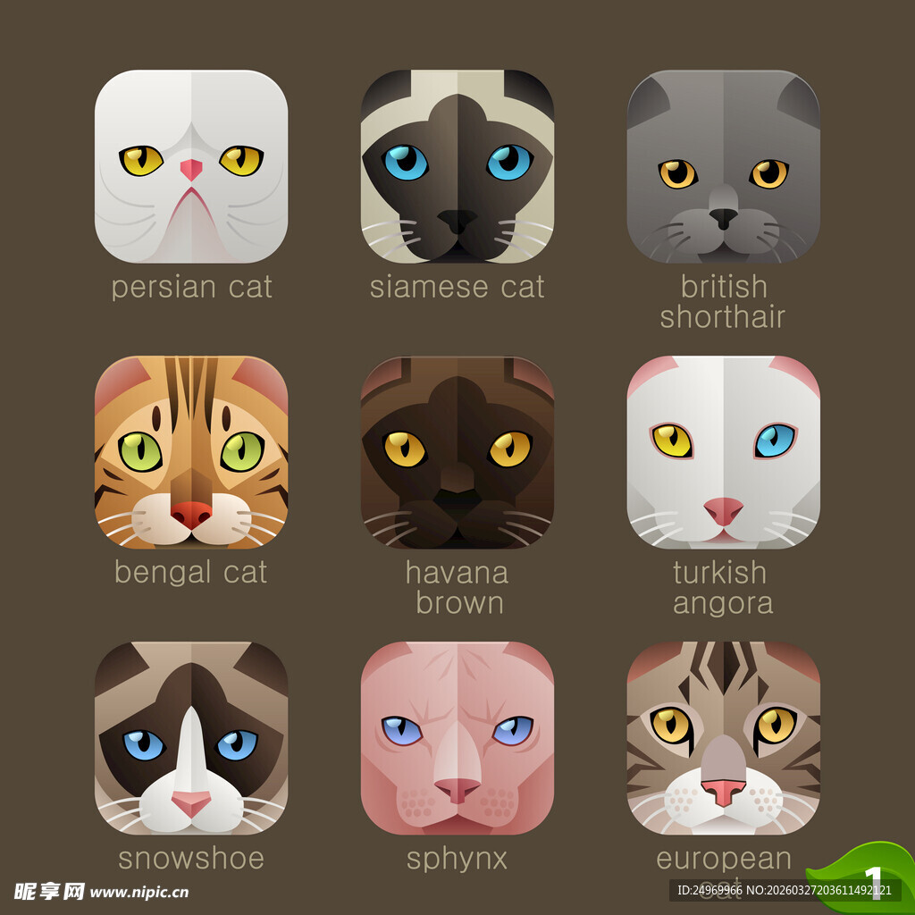 可爱猫咪及搞怪头像图标