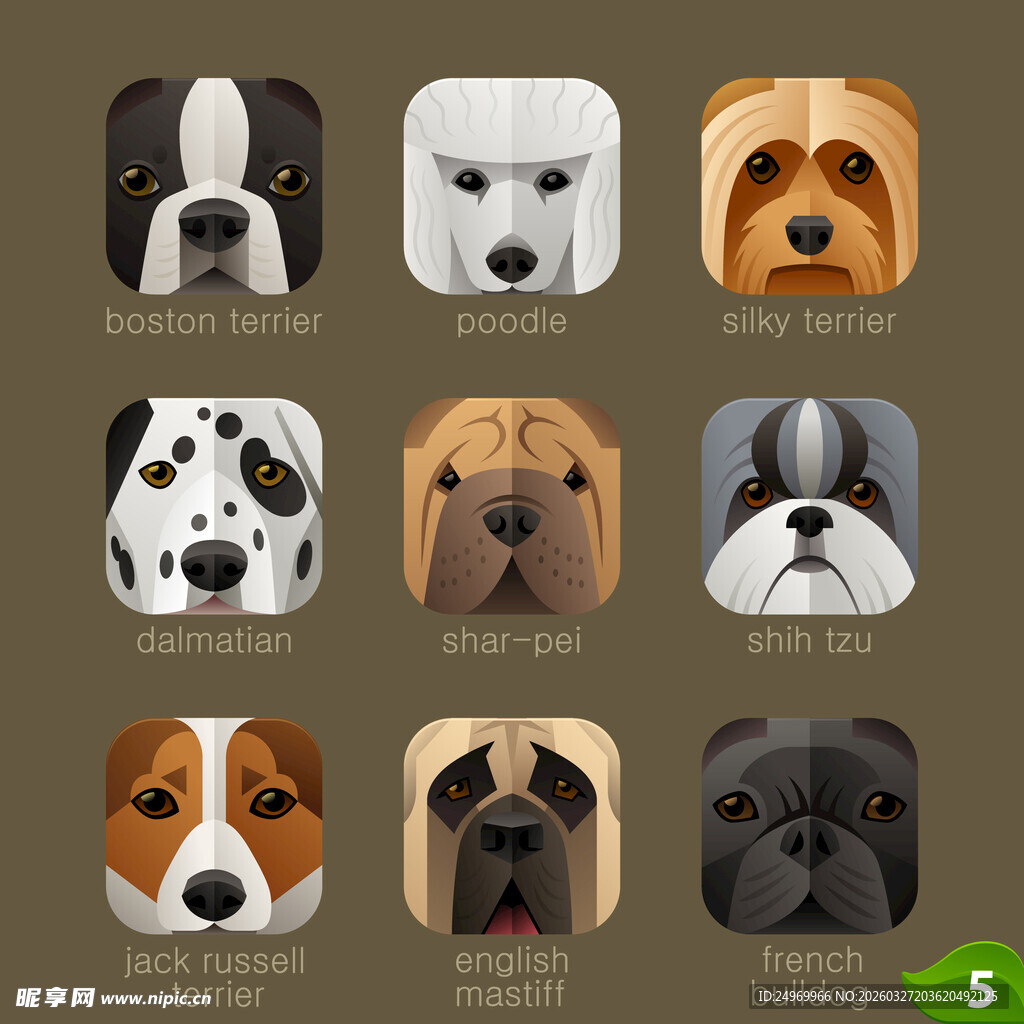 多样萌犬头像集合展示