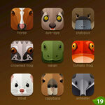 可爱动物主题手机图标集