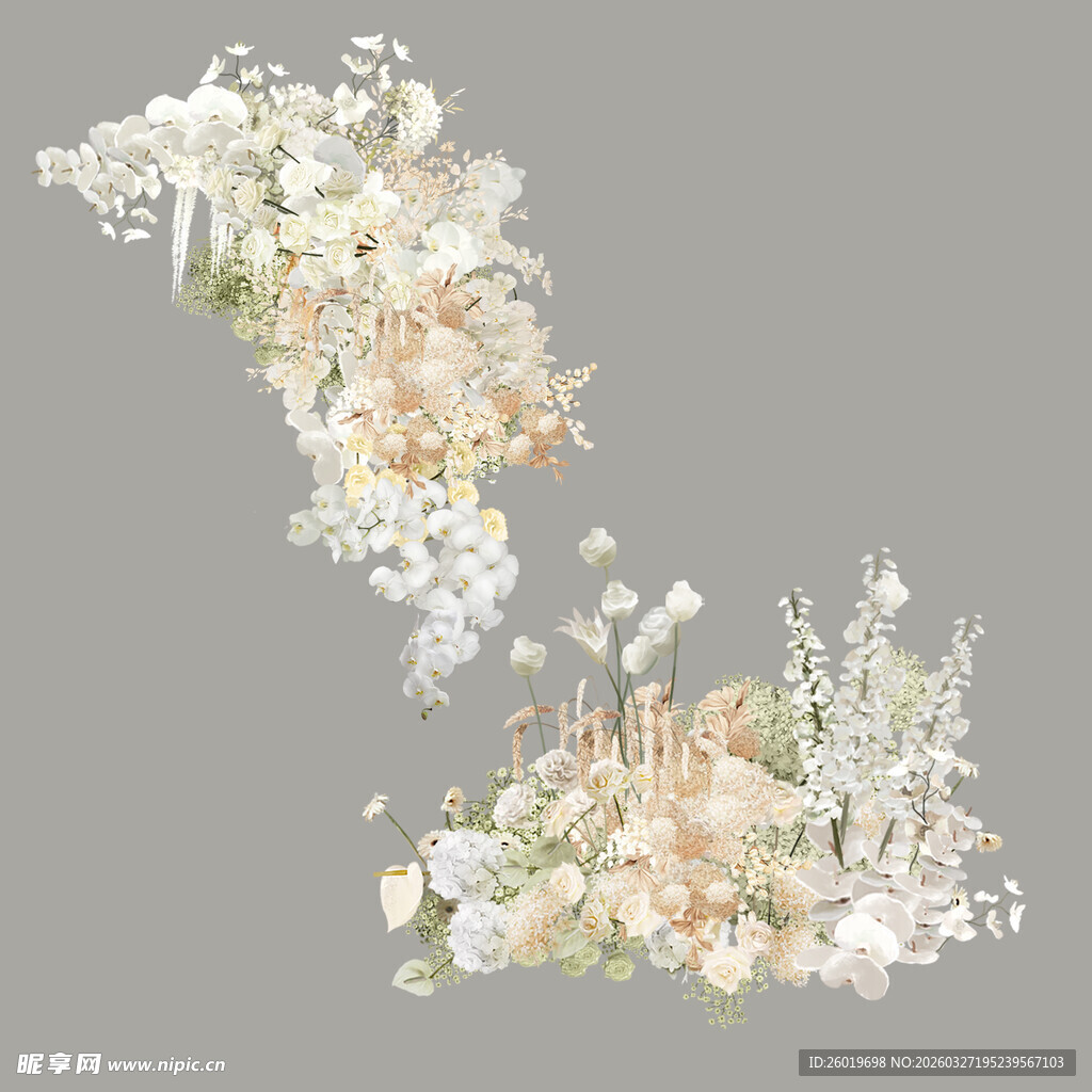 婚礼手绘婚唯美花卉装饰造型设计