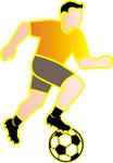奔跑的足球运动员