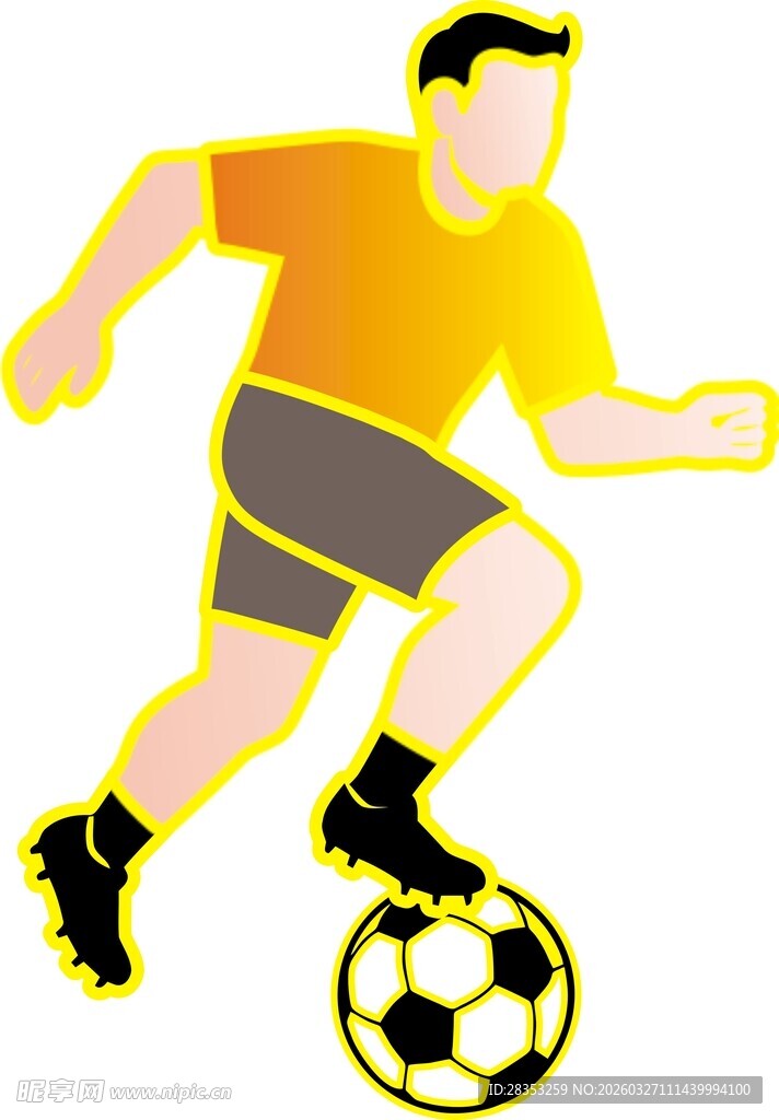 奔跑的足球运动员