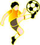 足球运动员踢球