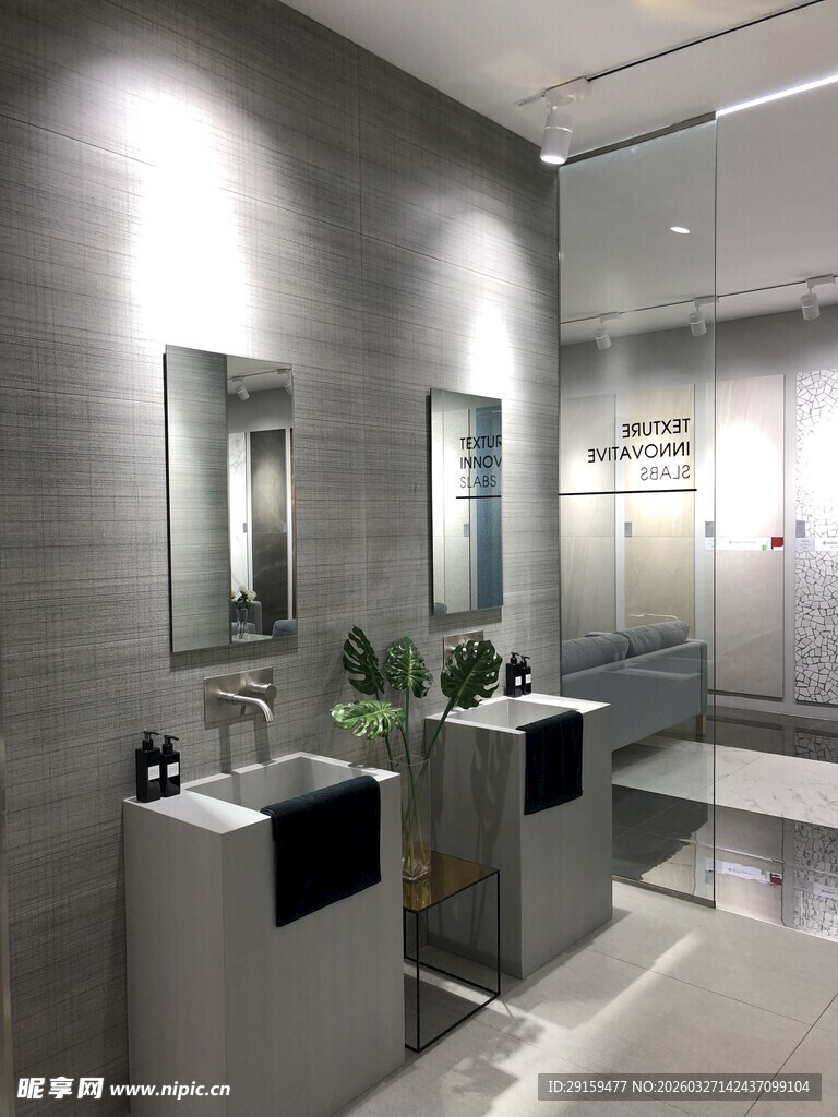 现代简约风格的洗手台区域