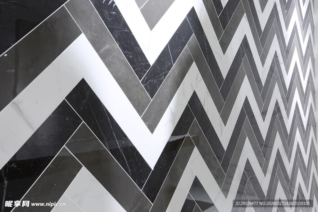 黑白锯齿状几何墙面纹理