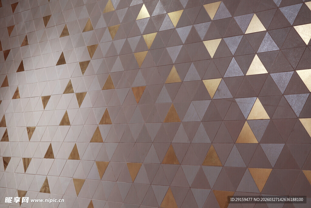 几何三角图案金属质感墙纸
