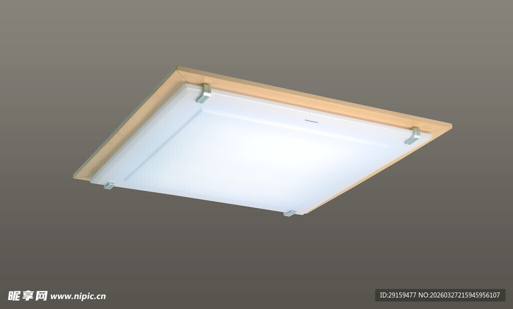 简约木质边框方形吸顶灯