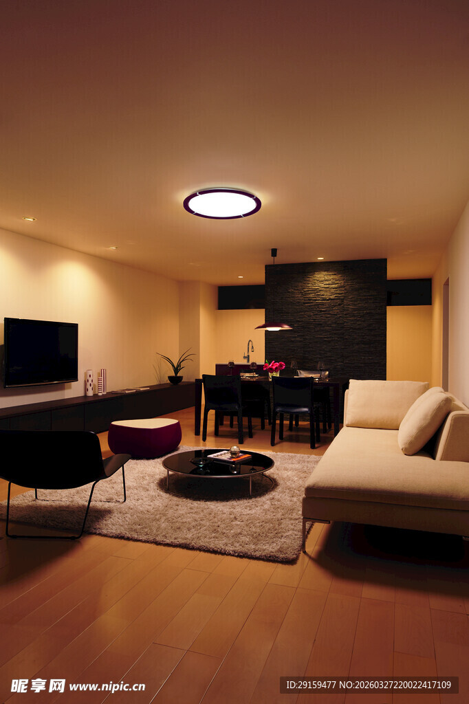 现代温馨客厅室内场景