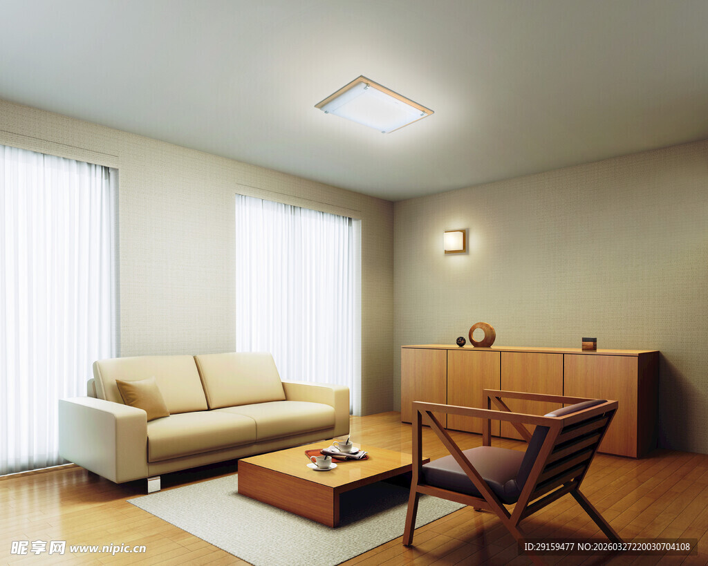 简约温馨客厅室内场景