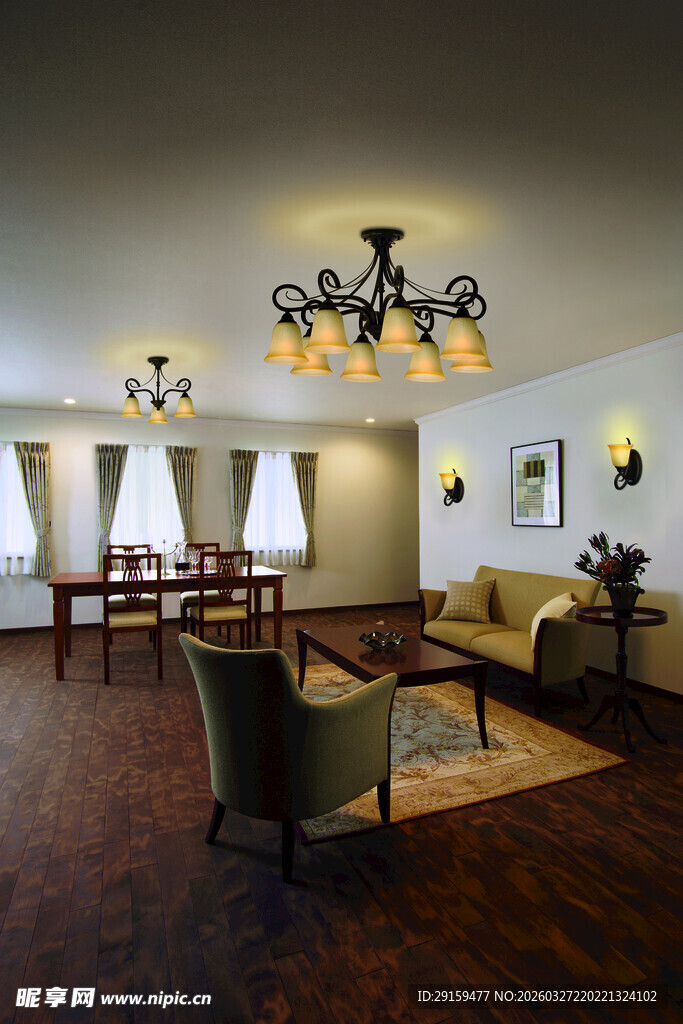 优雅客厅室内装饰场景