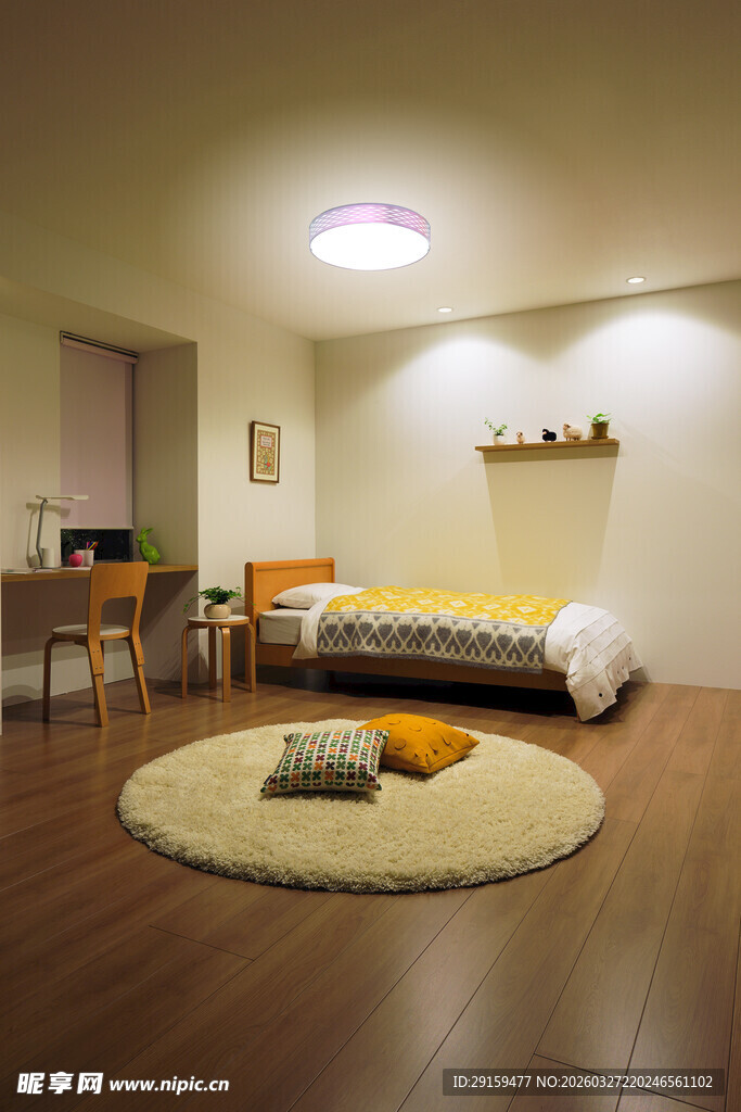 温馨简约风卧室室内场景