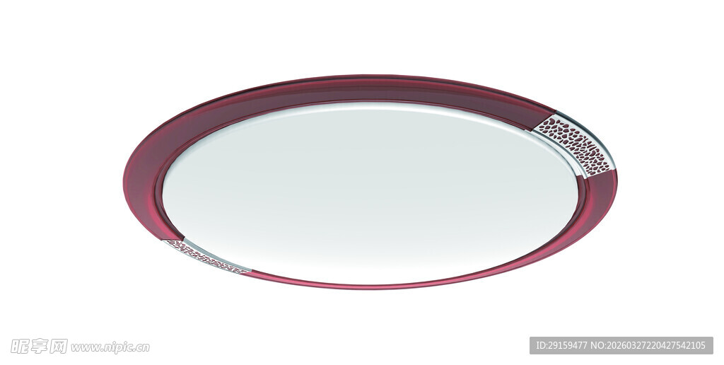 简约红色边框圆形吸顶灯