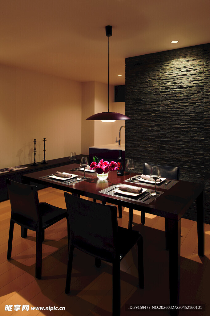 现代简约风格餐厅室内场景