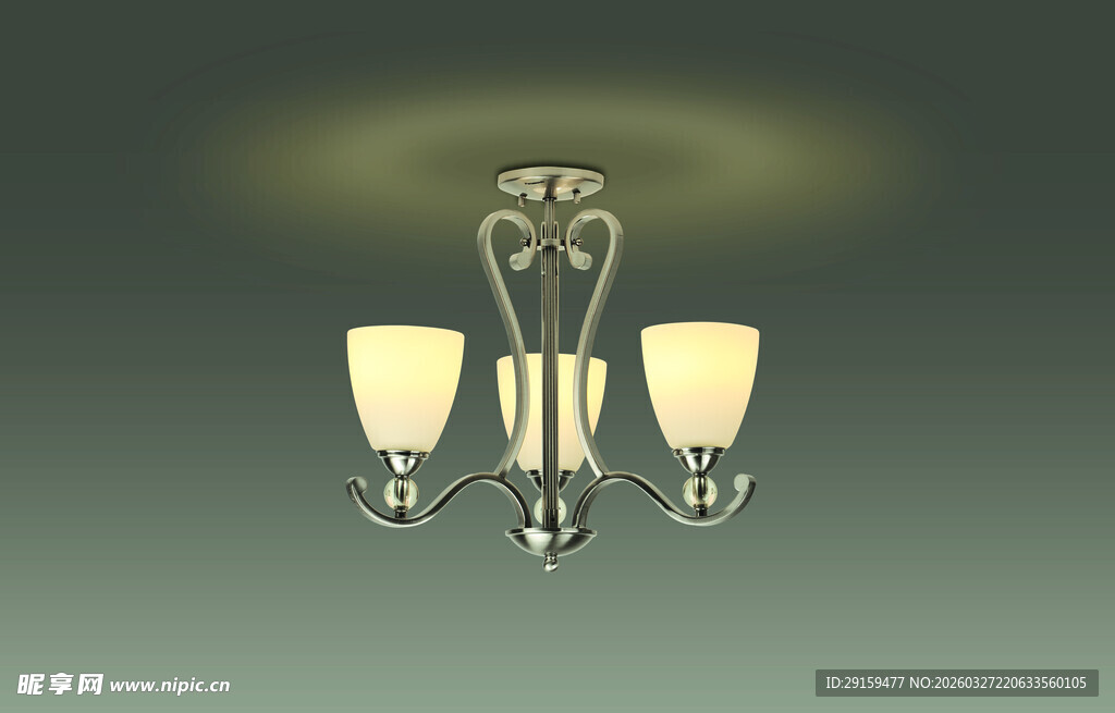 简约三头吊灯设计展示