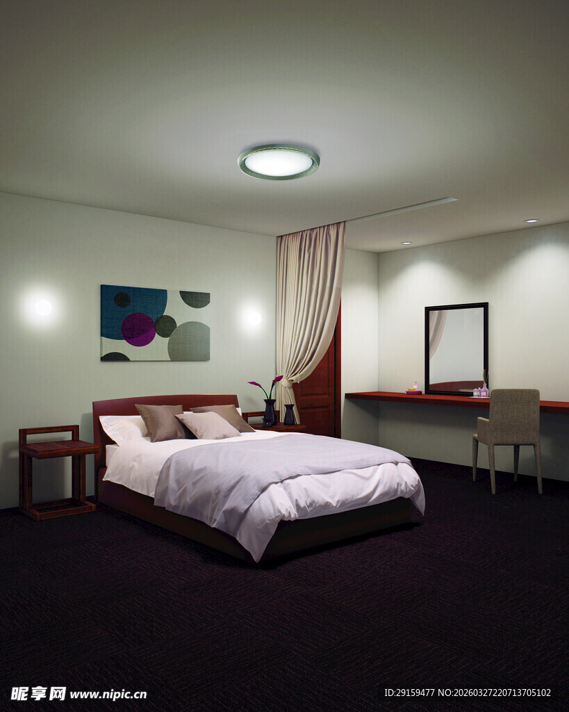 温馨现代风格卧室场景