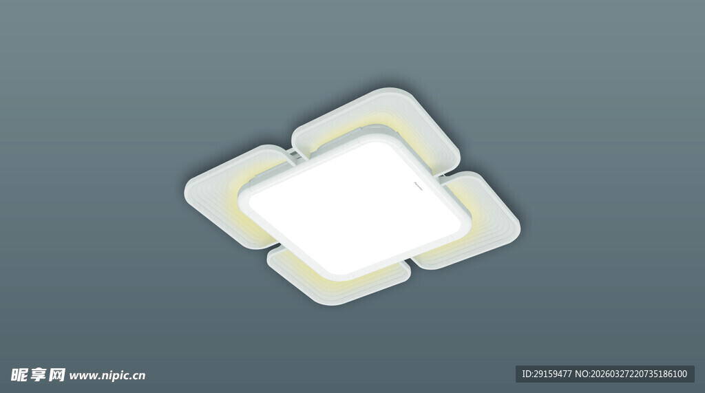 方形白色拼接几何物件