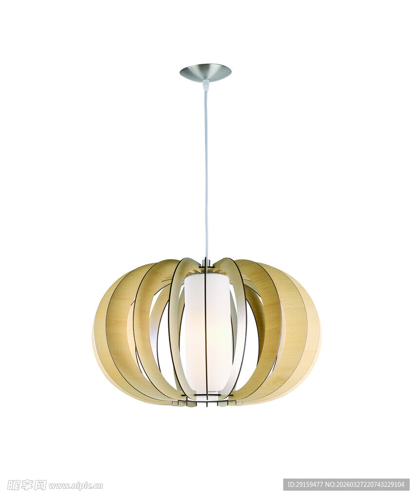 简约木质环形吊灯