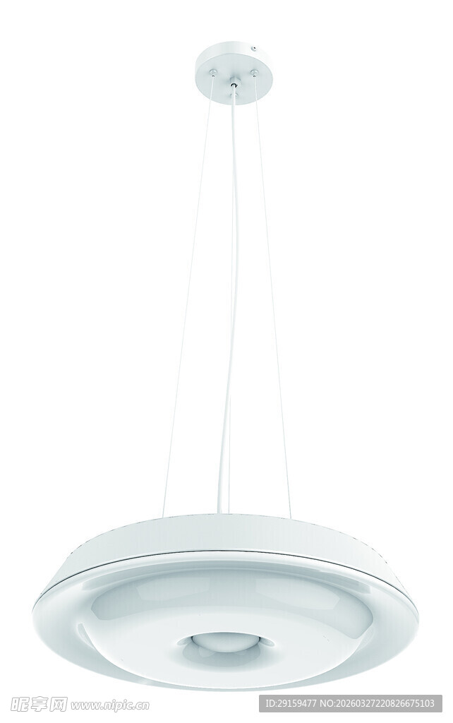 简约白色悬挂式圆形吊灯