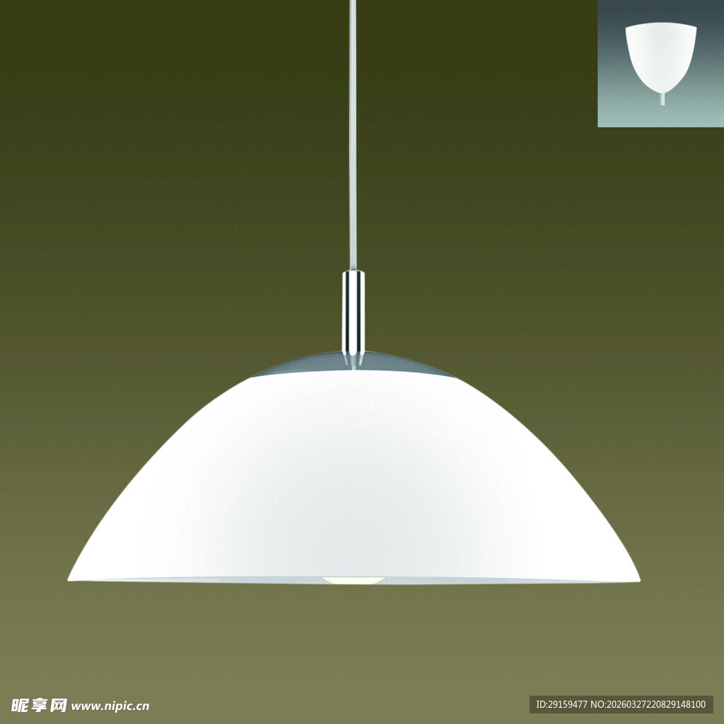 简约白色半球形吊灯