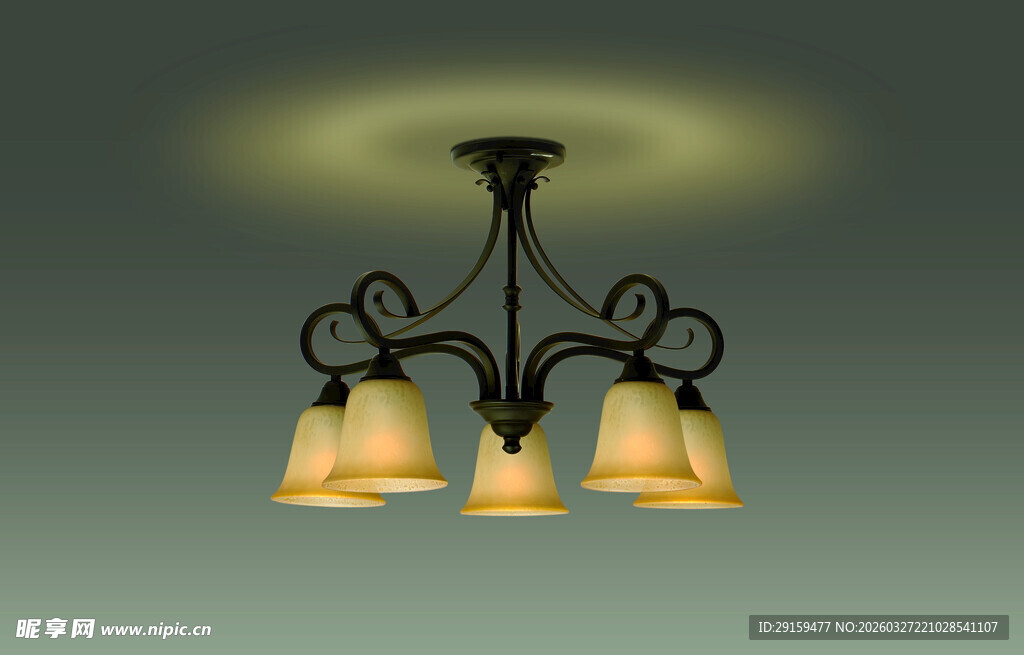 复古铁艺吊灯温馨照明