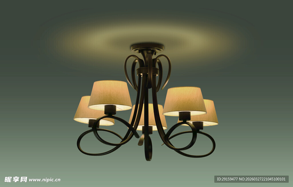 复古双灯罩铁艺吊灯