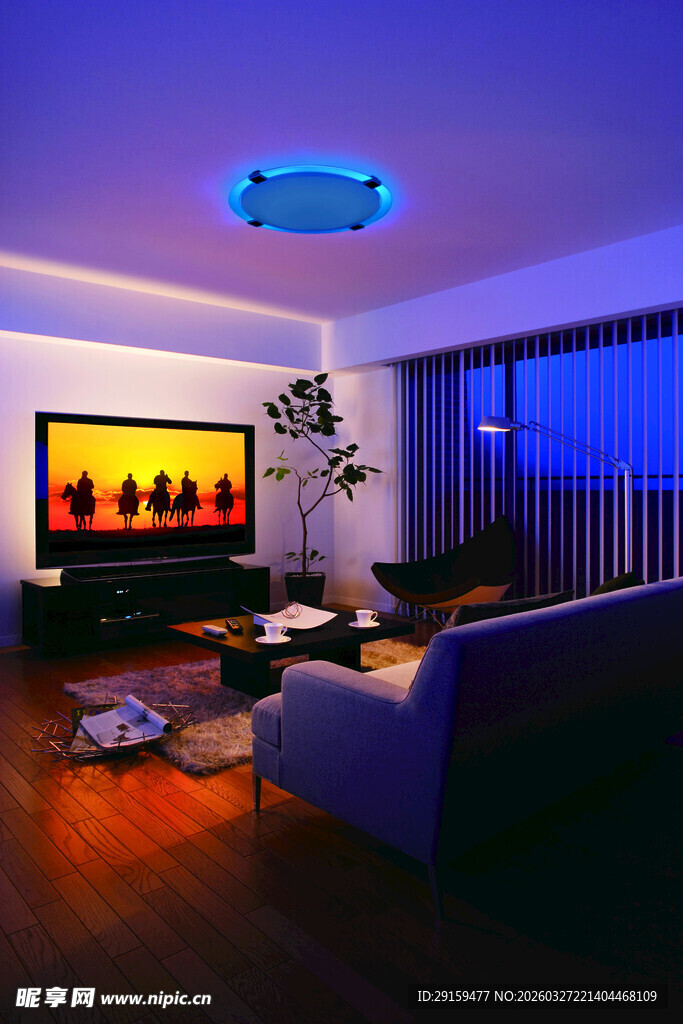 温馨现代风家居客厅场景