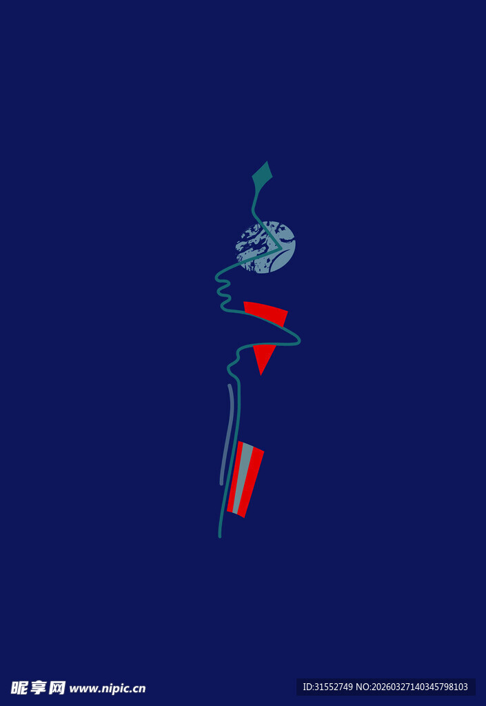 蓝色背景上的抽象图案