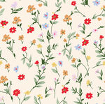 手绘多彩花卉无缝图案